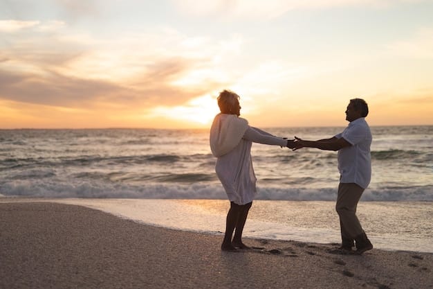 A couple holding hands and smiling at each other during a sunset walk on a beach, showcasing a scene of love, appreciation, and connection, emphasizing the importance of gratitude in relationships.