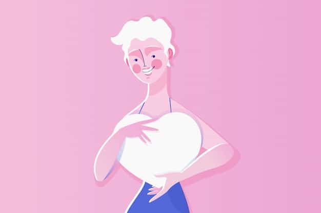 A digital illustration of a person hugging themselves tightly, with a glowing heart in their chest. The background is soft and blurred, with pastel colors.
