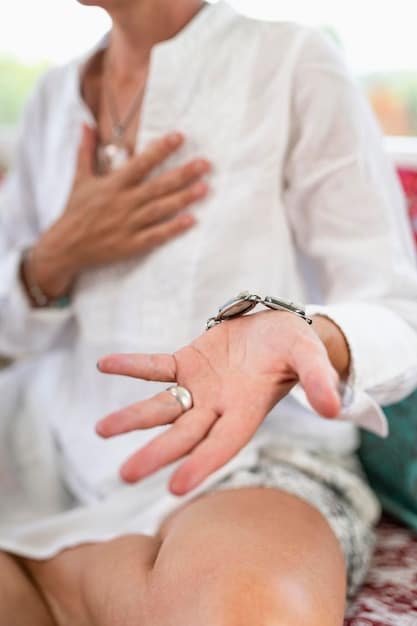 A close-up shot of hands gently touching during a meditation session, illustrating the importance of mindfulness and connectivity in building stronger relationships.