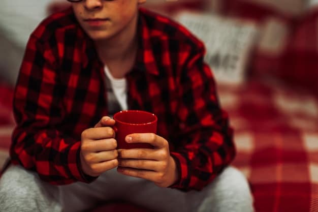 A visually appealing image of a person relaxing in a comfortable setting, holding a cup of warm herbal tea. The background should be calming and peaceful, emphasizing the stress-reducing and relaxing effects of herbal tea.