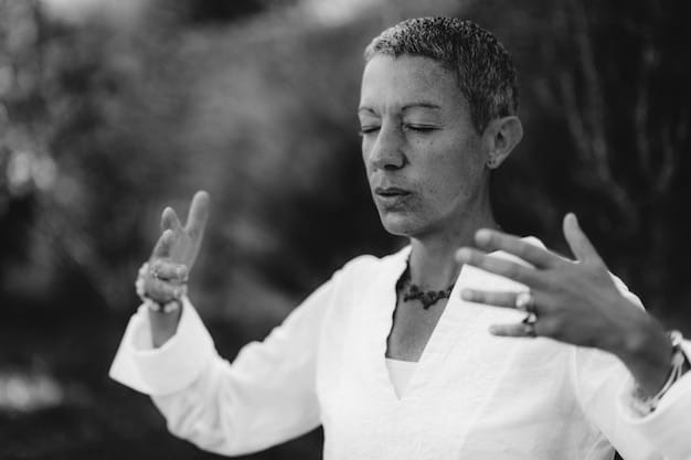 A close-up shot of hands gently moving during a Tai Chi session, highlighting the focus on precision and mindfulness.
