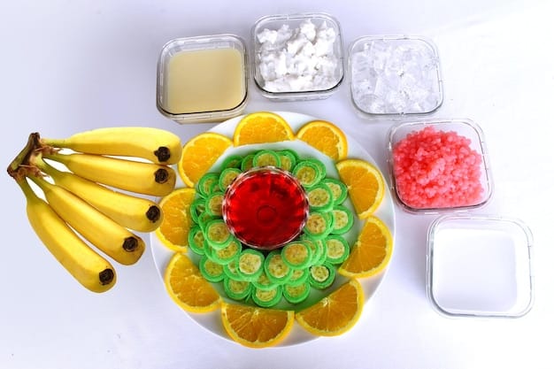 A colorful assortment of probiotic and prebiotic-rich foods, such as yogurt, sauerkraut, bananas, asparagus, and oats, arranged in a visually appealing manner.