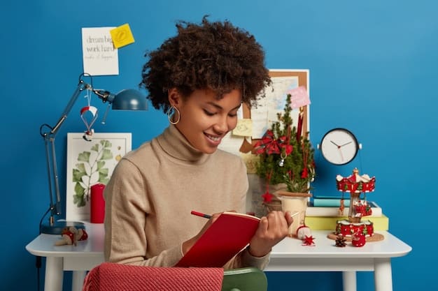 A person sitting at a desk, working on a detailed planner filled with colorful notes, stickers, and organized tasks, symbolizing effective time management and action planning.