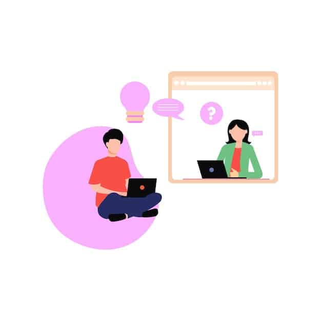 A person taking an online assessment on a laptop. The screen displays a variety of questions related to skills and interests. The person is focused and thoughtful.