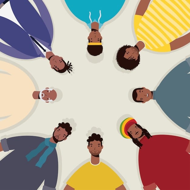 A diverse group of people holding hands in a circle, symbolizing unity and collective forgiveness in a community setting. Focus on diversity and inclusivity.