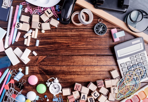 A cluttered desk with papers, books, and various items scattered across it, contrasted with a photo of a clean, organized desk with minimal items, illustrating the before-and-after effect of decluttering.