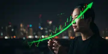 Person calmly viewing financial data on a tablet, symbolizing control over financial stress.