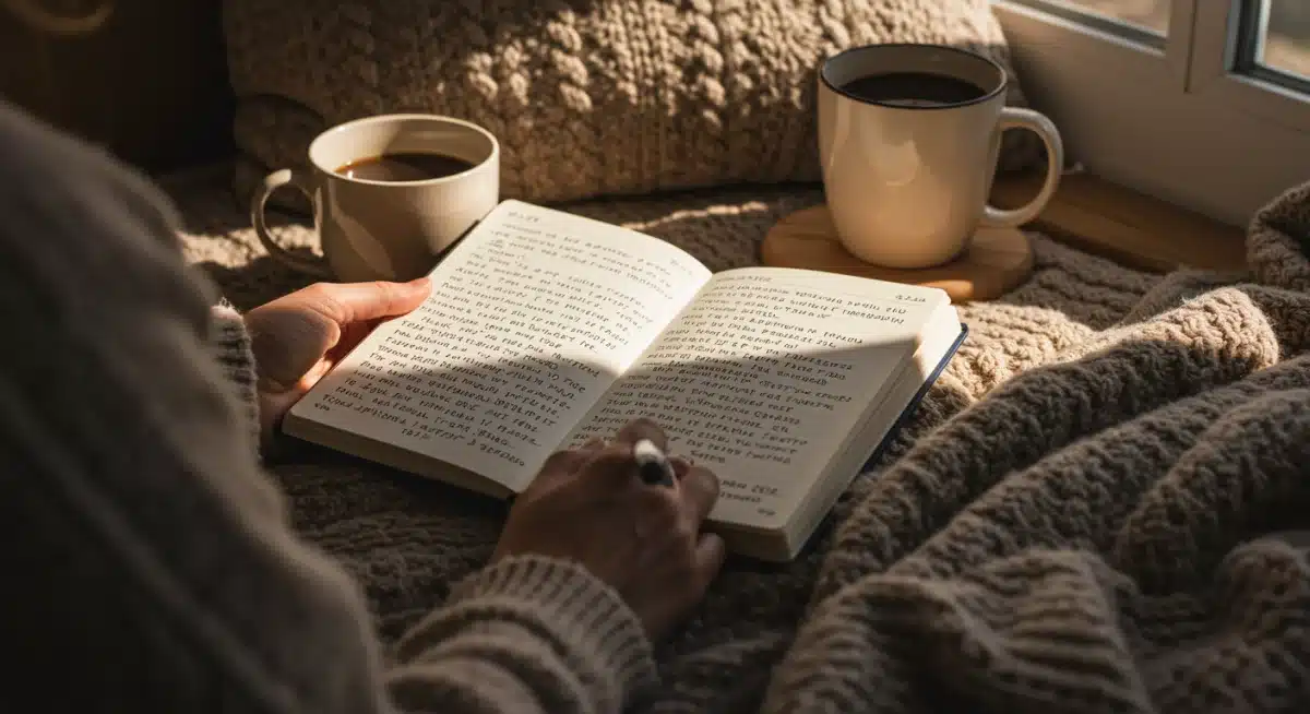 Person journaling thoughts for mindful reflection