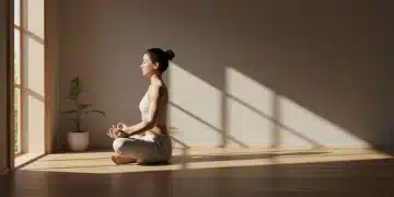 Woman meditating peacefully in a sunlit room for Zen Living 2025