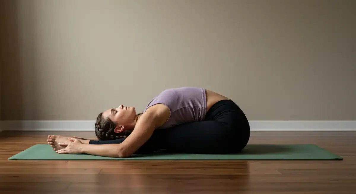 Reclined bound angle pose for evening relaxation