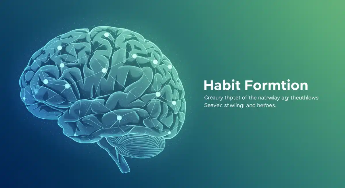 Brain with interconnected neural pathways illustrating habit formation and mental clarity.