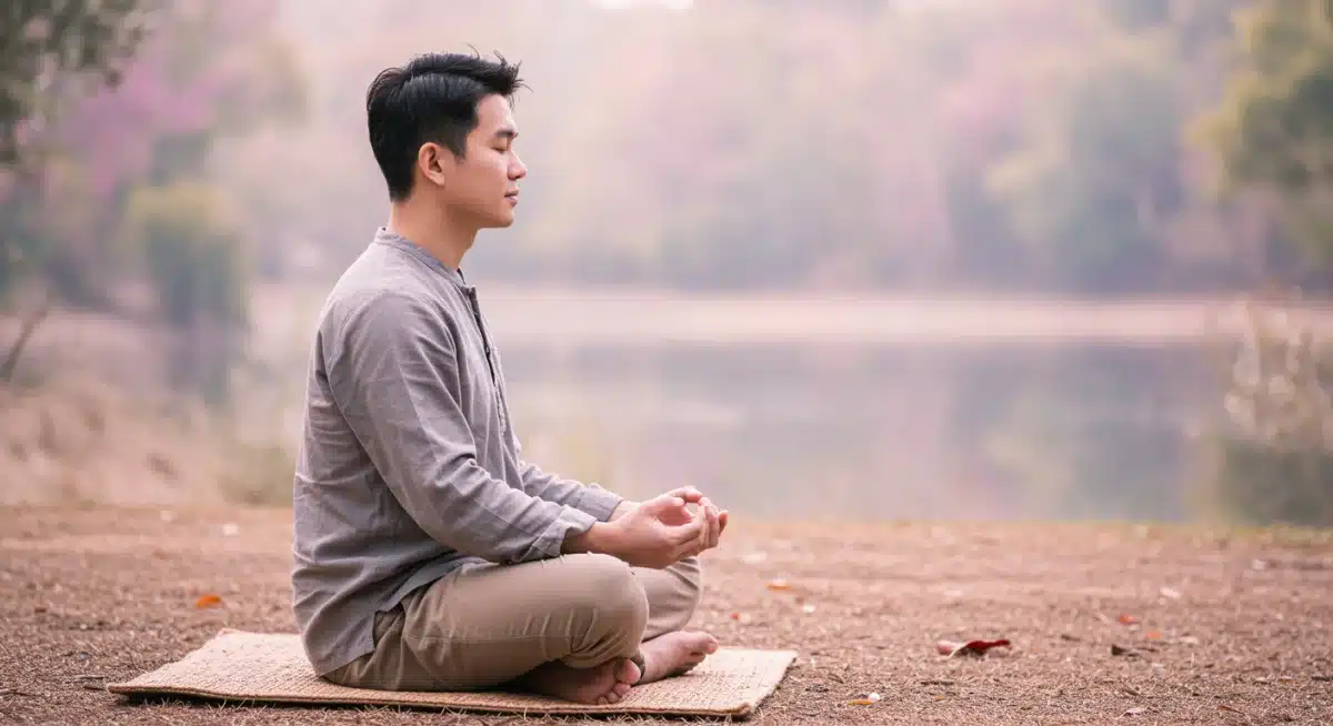 Person meditating for self-awareness and emotional regulation.