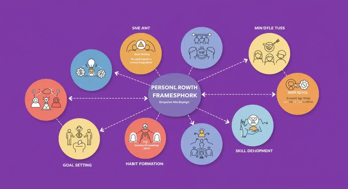 Infographic detailing components of a personal growth framework
