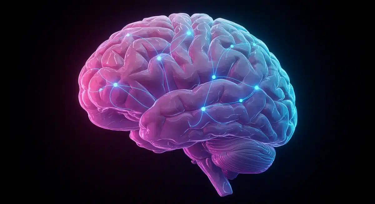 Digital illustration of a resilient brain with strong neural connections, representing improved mental fortitude.