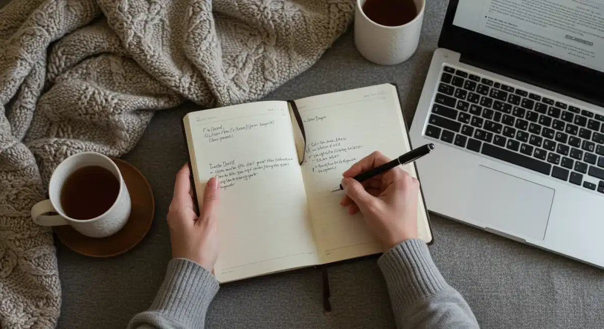 Person journaling for self-reflection and emotional processing