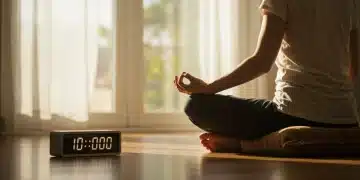 Person meditating in a sunlit room, practicing daily stillness