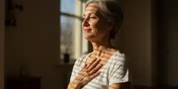 Person meditating, radiating calm and inner peace, symbolizing self-compassion
