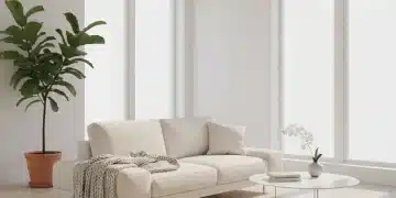 Serene and organized living room, symbolizing a decluttered home.