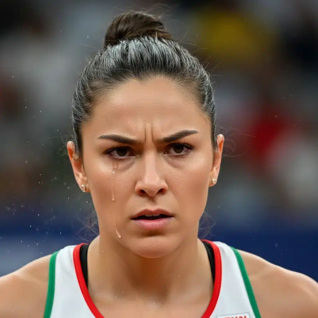 Primer plano de un atleta concentrado durante una competición, mostrando claridad mental.