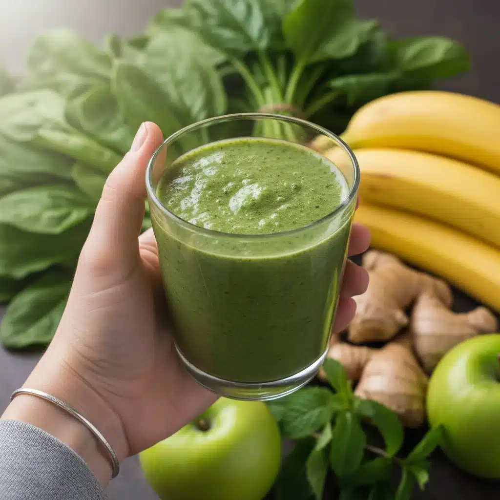 Batido verde energizante con espinacas y frutas para mejorar el rendimiento.