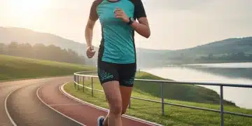 Corredora sonriente en pista, preparándose para su primera media maratón en 2026.