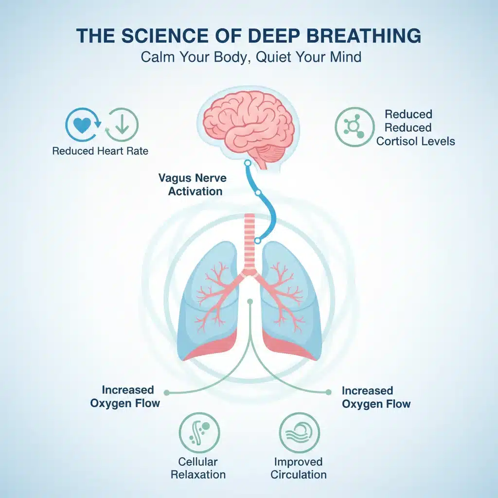 Diagrama efectos fisiológicos respiración profunda