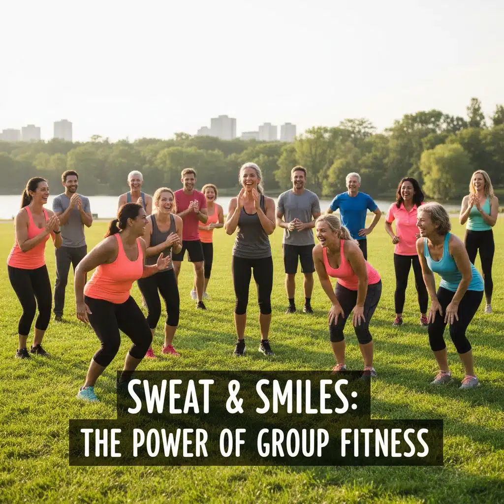 Grupo de personas de diversas edades disfrutando de una clase de fitness al aire libre