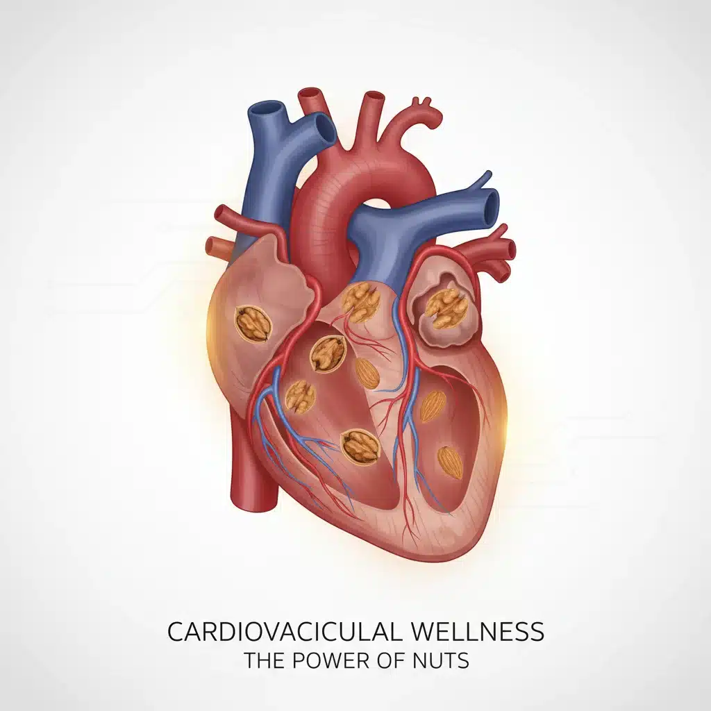 Ilustración del impacto de los frutos secos en el corazón