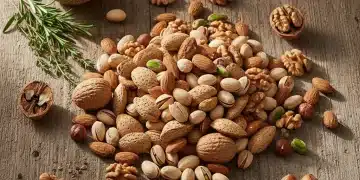 Variedad de frutos secos saludables para el corazón