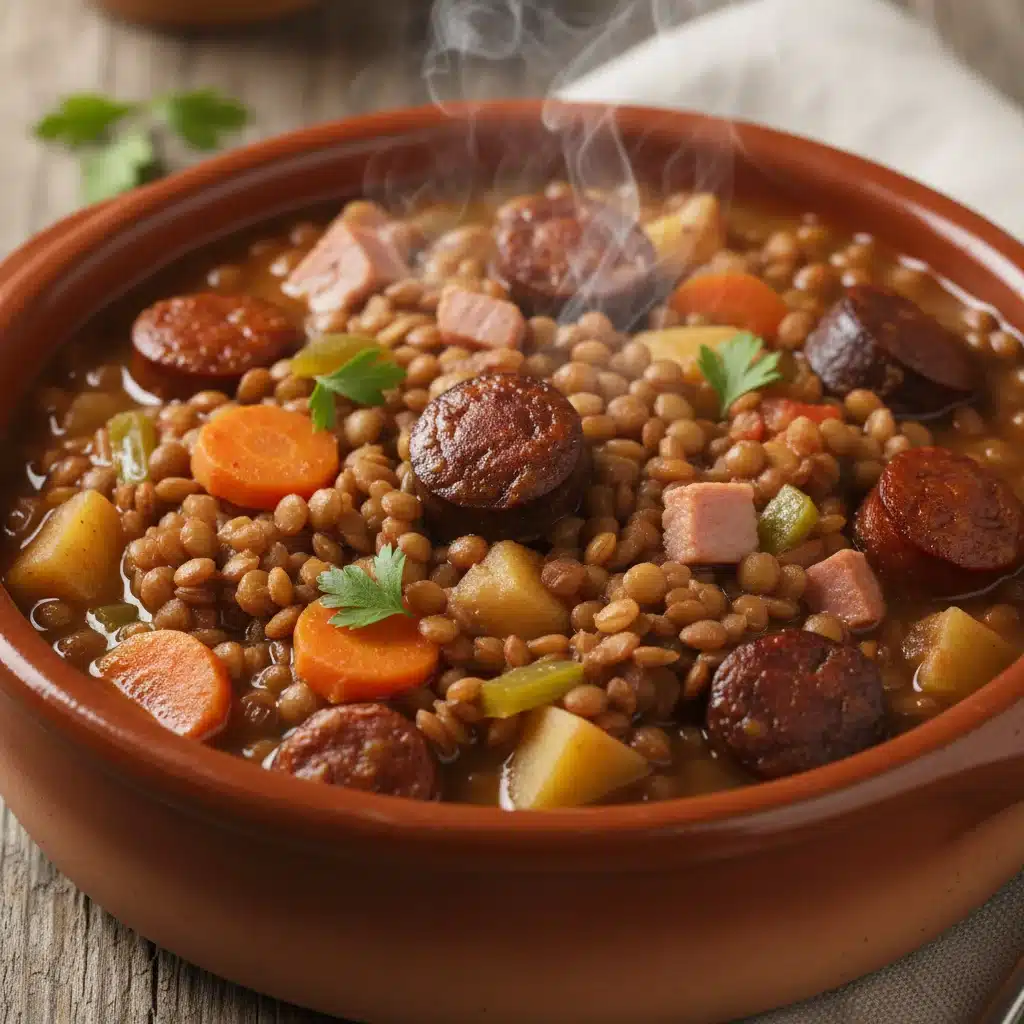Plato de lentejas estofadas, un alimento español rico en fibra