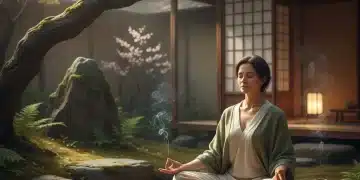 Persona meditando en un entorno tranquilo, simbolizando atención plena y concentración.