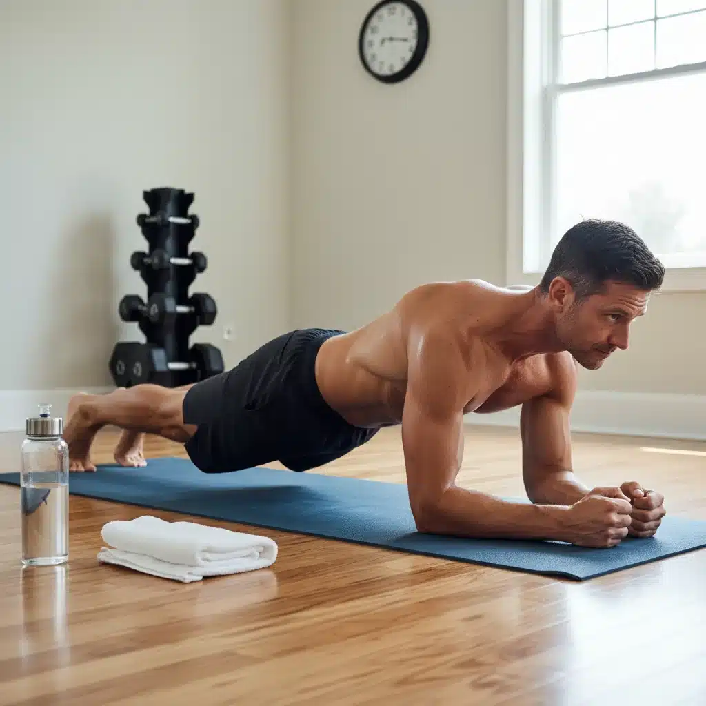 Hombre haciendo plancha, ejercicio core funcional